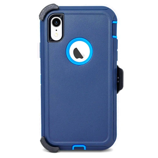 Speira Belt-Clip Kick-Stand Heavy Duty Holster Case Compatible with iPhone XR (Navy&Blue)