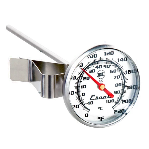 Escali AH3 NSF Certified Commercial Instant Read Large Dial Thermometer W/Clip, Silver