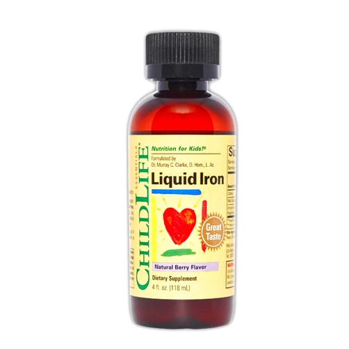 CHILDLIFE ESSENTIALS Liquid Iron - Liquid Iron Supplements for Kids, Iron Drops, Toddler Iron Supplement, Iron Liquid, Iron for Kids, Baby Iron Supplement, Gluten Free - Natural Berry, 4 Fl Oz