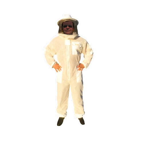 Bee Smart 800 - Ventilated Three Layers Mesh Beekeeping Suit with removable hat/veil