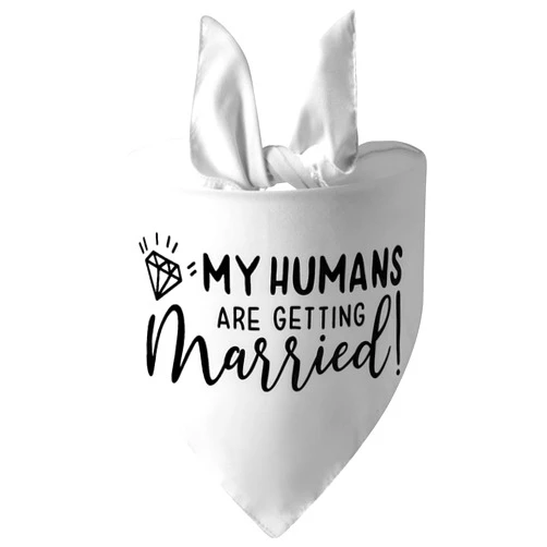 BOZIIGO My Humans are Getting Married Dog Bandana Pet Bandanas for Wedding Photos Prop Engagement Announcement Dog Scarf Pet Proposal Accessories