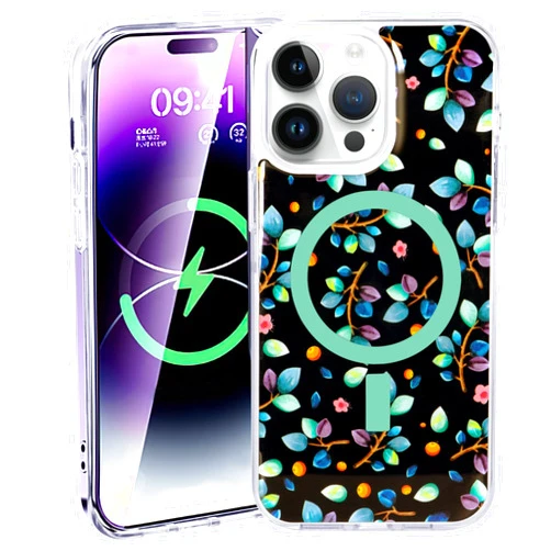 CDROPS Magnetic Clear Case for iPhone 14 Pro Max Case [Not Yellowing] Slim Thin Shockproof Phone Case Cover (Green)