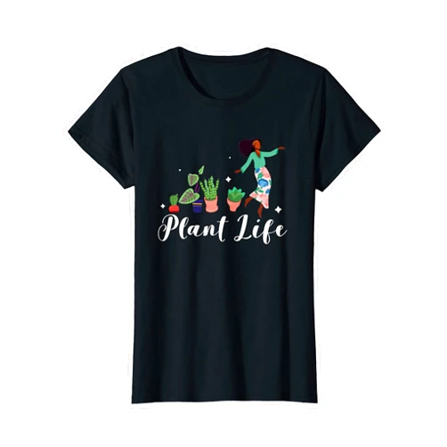 Teeda Wee Womens Plant Lady Living Her Best House Plant Life T-Shirt