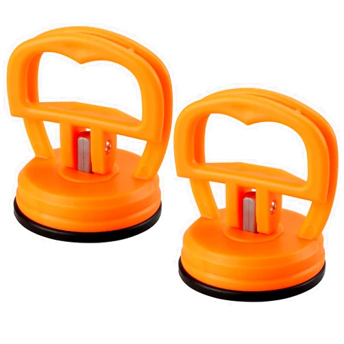 Xximuim Car Dent Puller, Powerful Car Dent Remover Tools for Car Dent Repair, Glass, Screen, Tiles & Objects Moving (2 pcs small orange)