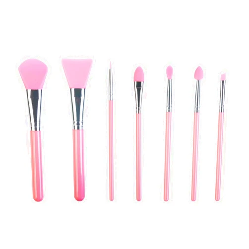 LORMAY 7 Pcs Silicone Brush applicator kit for UV Resin Epoxy Art Crafting and Cream Makeup Products (Pink)