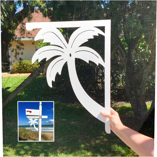 Staggwood Palm Tree Mailbox Bracket. Large. Long Lasting & Fabulous!