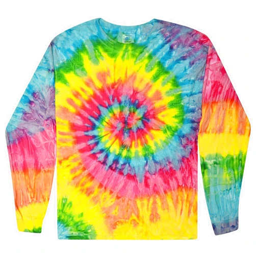 Colortone Tie Dye T-Shirts for Men and Women - Unisex Long Sleeve Tie-Dye T Shirts for Adults