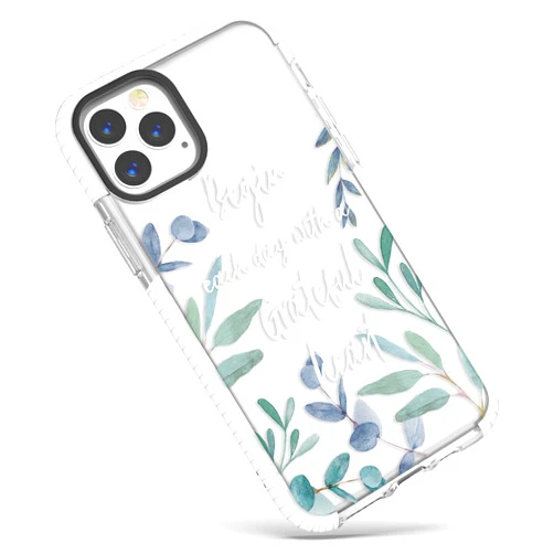 Frepstudio iPhone 15 Pro Bible Verses Clear Cute Case for Girls Women,Christian Inspirational Quotes Green Leaves Inspirational Simple Soft Protective Case Compatible with iPhone 15 Pro
