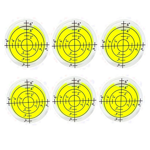 WOYISEPG 6Pcs Small Circular Bubble Spirit Level Double Sided Adhesive RV Levelers Round RV Standard Levels Measuring Tool (32x7mm)