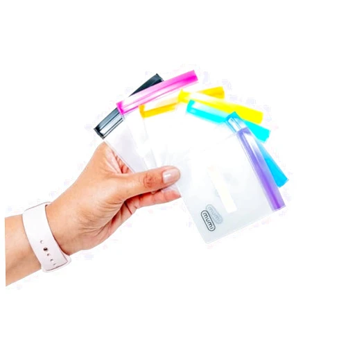 mumi Mini Zipper Pouch Set - 7 Small Clear Bags with Writable Labels - Portable and Practical Organizer for Travel, School, and Work - Secure and Leak-Proof Design, Small Size: 3x3