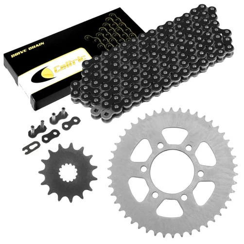 Caltric Black Drive Chain And Sprocket Kit Compatible with Kawasaki Versys 650 Kle650 2007-2018