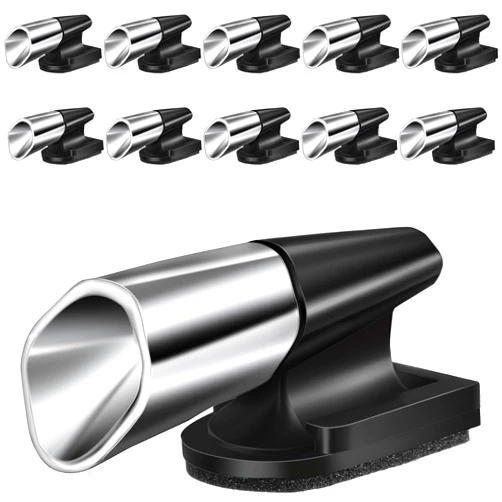 Frienda 10 Pcs Deer Whistles Horns Deer Avoids Collisions Vehicles Wind Activated Ultrasonic Waterproof Warning for Car Motorcycles Animal Save Alert(Silver,B Style)