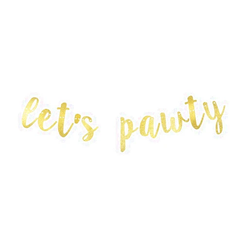 GRACE.Z Let's Pawty Banner, Pet Dogs Puppies Birthday Decorations Pet Dogs Party Gold Gliter Paper Backdrops