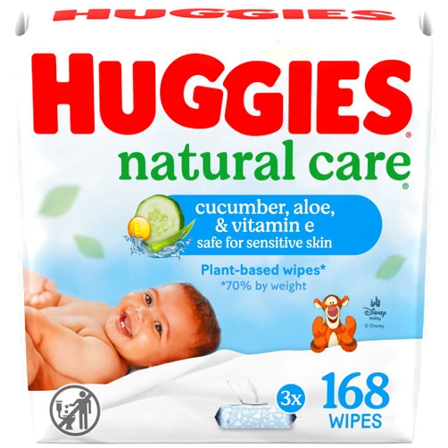 Huggies Natural Care Refreshing Baby Wipes, Hypoallergenic, Scented, 3 Flip-Top Packs (168 Wipes Total)