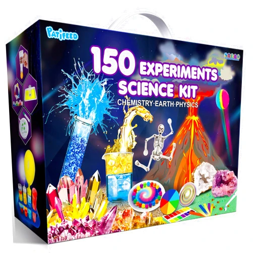 PATIFEED 150 Experiments Science Kit for Kids, Chemistry Set, Scientific Christmas Birthday Toys Gifts Ideas for Boys Girls, Break Geodes, Volcano,S.T.E.M Learning Projects