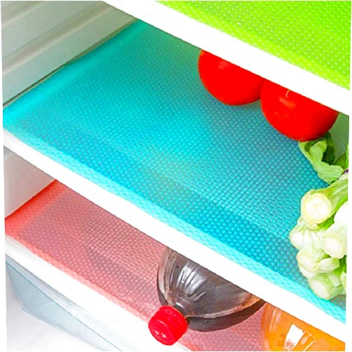 E-lishine Multifunctional Refrigerator Pads Moisture Absorption Pad Washable Can Be Cut Refrigerator Mats Drawer Table Placemats,Shelves Drawer Table Mats,Set of 4 (Sakura Pink)