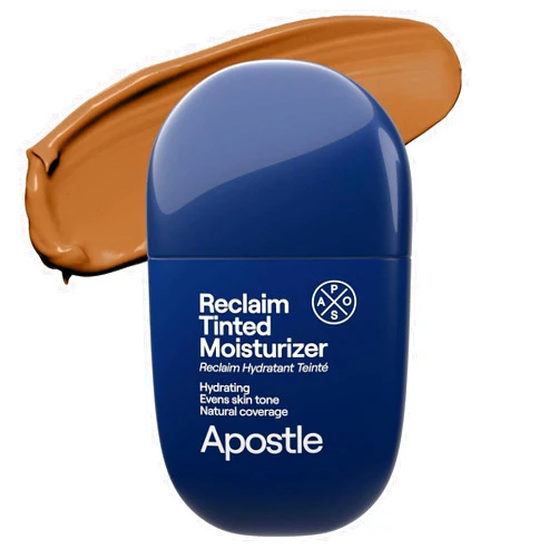 APOSTLE Reclaim Tinted Moisturizer for Men (4 Westmoreland) - Niacinamide, Vitamin E, Squalane, Hyaluronic Acid, Tinted Face Moisturizer For Men. Hydrates, Evens Skin Tone, 1 Fl. Oz.
