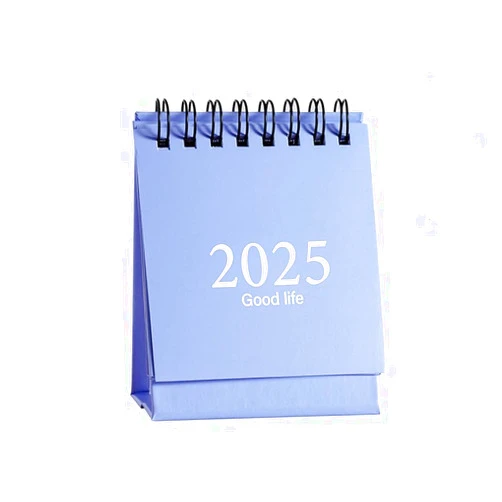 Croselyu Desktop Calendar 2024 Simple Solid Color Cartoon Mini Calendar Creative Desktop Decoration Portable Small Desk Calendar Calendar,9.5x7.5cm (Blue)