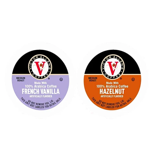 Victor Allen French Vanilla for K-Cup Keurig 2.0 Brewers, Victor Allen’s Coffee Medium Roast Single Serve Coffee Pods, 80 Count & Hazelnut for K-Cup Keurig 2.0 Brewers, 42 Count