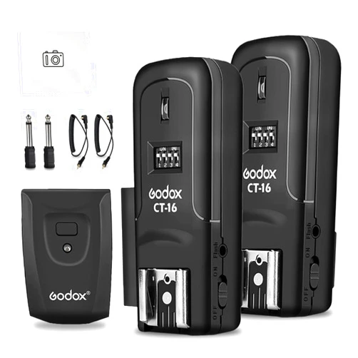 Godox CT-16 Wireless Radio Flash Trigger Receiver Kit,Fit Compatible for Canon Nikon Pentax DSLR Camera Studio 3 in 1 Flash Transmitter and Receiver