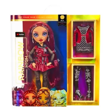 Rainbow High Mila Berrymore- Burgundy Red Fashion Doll. 2 Designer Outfits to Mix & Match with Accessories, Great Gift for Kids 6-12 Years Old and Collectors