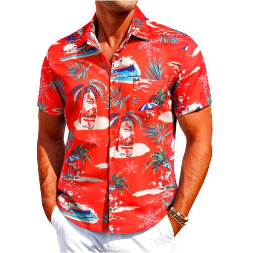 COOFANDY Mens Hawaiian Shirt Short Sleeve Button Down Shirt Tropical Summer Beach Shirt