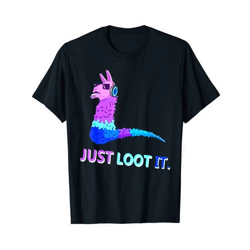 Just Loot It Llama Outfit for Youth Teen Gamers T-Shirt