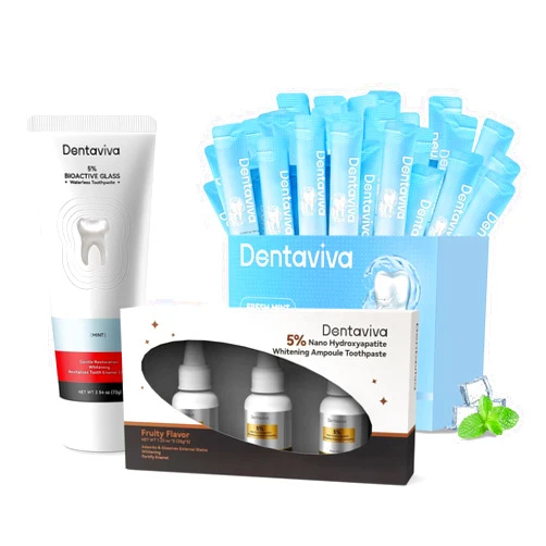 DentaViva Whitening Toothpaste and Mini Size Moothwash, Repair & Gentle Whitening, Alocohol Free