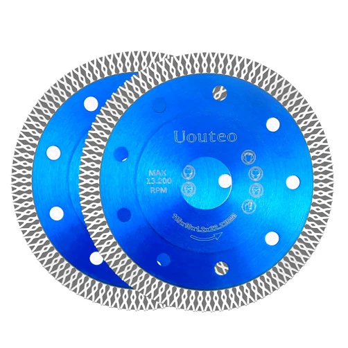 Uouteo 2 Pcs Diamond Saw Blade, 4-1/2 Inch Super Thin Tile Blade, Diamond Saw Blades for Angle Grinder, 4.5
