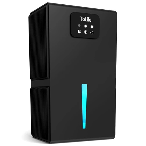 ToLife Dehumidifiers for Bedroom, 85 OZ Dehumidifier for Room with Auto Shut Off, Sleep Mode (800 sq. ft) Portable Dehumidifier for Bathroom, Basement, Home, RV, 7 Colors LED Light, Black