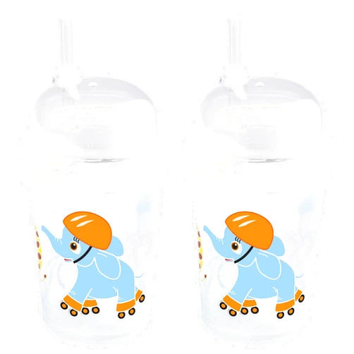 NuSpin Kids 8 oz Zoomi Straw Sippy Cup, Safari Animals Style, 2 Pack