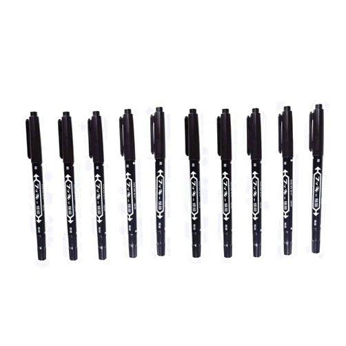 AEIOFU 10Packs Professional Body Art Pens Temporary Tattoo Marker Skin Marker Positioning Pen Permanent Makeup Body Art Beauty Tool(Black) Semi Permanent Tattoos Temporary Tattoo Pen