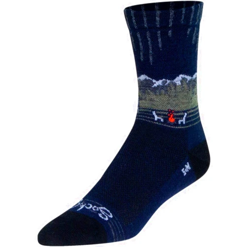 SockGuy Wool Crew 6in Wild Cycling/Running Socks (Wild - S/M)