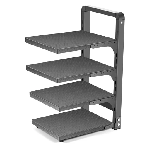 SIMPFIT Pots and Pans Organizer under Cabinet, Heavy Duty Pan Organizers for Cabinet & Counter, 4 Tier Adjustable Pan & Pot Rack for Kitchen Cabinet Organizers and Storage