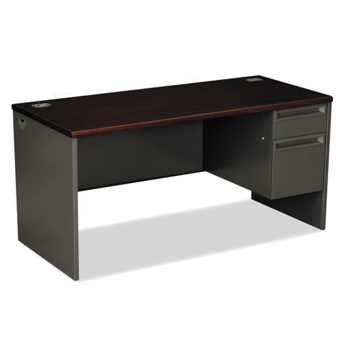 HON 38291RNS 38000 Series Right Pedestal Desk, 66w x 30d x 29-1/2h, Mahogany/Charcoal