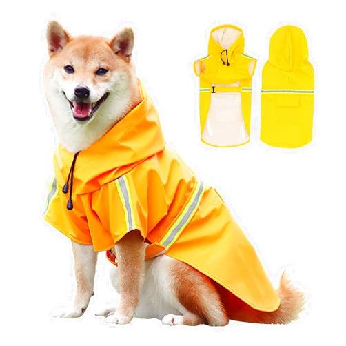 PATYELF Dog Raincoat L - Dog Raincoats for Large Dogs with Adjustable Hood, Waterproof and Reflective - Large Dog Raincoat with Full Coverage