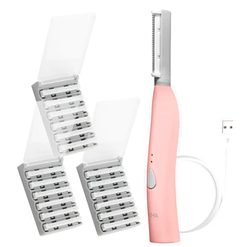 SPA SCIENCES - SIMA Patented Dermaplane Razor for Women Face – Painless 2-in-1 Facial Exfoliation & Peach Fuzz Hair Removal – Anti-Aging – 3 Speeds – Rechargeable – 19 Weeks Treatment