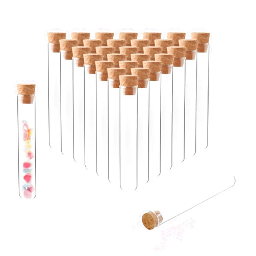 ULAB Scientific 20pcs 50ml Round Bottom Glass Test Tubes Set, 3.3 Borosilicate Glass, Dia.25x150mm, Packed with Stoppers, UTT1026