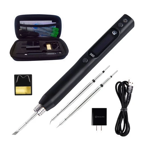 SEQURE 60W Soldering Iron - SEQURE S60 Electric Solder Iron Station Kit, Digital Adjustable Temperature Welding Tool with 3 Solder Tips, Precision Repair Tool for Mobile Phones, Drones, Computer Motherboard
