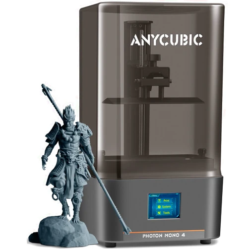 ANYCUBIC Photon Mono 4, Resin 3D Printer with 7'' 10K Mono LCD Screen, Stable LighTurbo Light Source and 70mm/h Fast Printing, Print Volume 6.04'' x 3.42'' x 6.49''