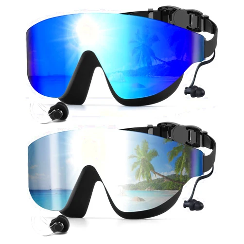 Zoomsnail Swim Goggles, Frameless Wide View Swimming Goggles, Anti-Fog Anti-UV No Leaking Pool Goggles for Men Women Adult