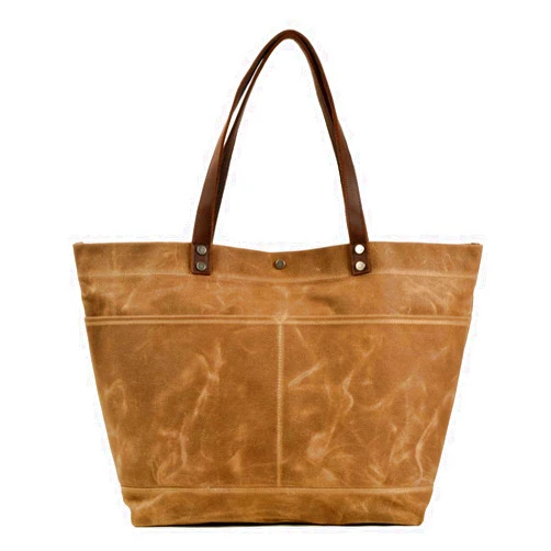 WUDON Waxed Canvas Travel Tote Bag - Extra Large Carryall Shoulder Bag for Women