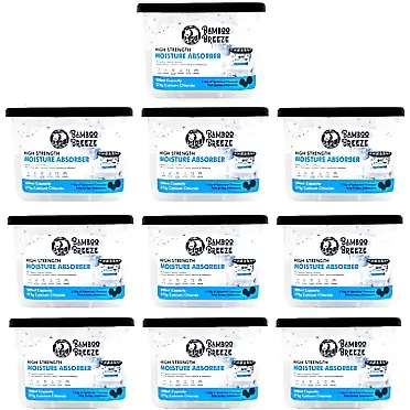 Yogi Brand Moisture Absorber Boxes (10 Pack), 275 Grams, Unscented Moisture Absorbers, Humidity Absorbers for Your Bathroom, Closet, Kitchen & Study, Dehumidifier for Closet with Activated Charcoal