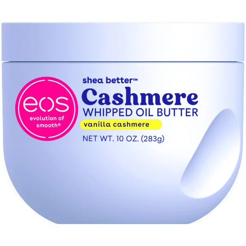 eos Cashmere Whipped Oil Body Butter, Vanilla Cashmere, 72 Hour Weightless Moisture For Dry Skin, Rich Formula and Deep Hydration, 10 oz