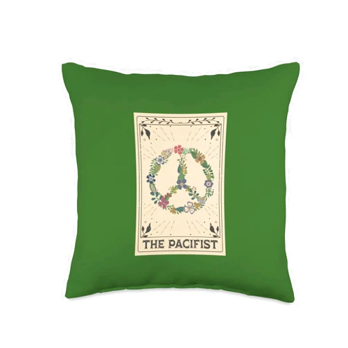 Leftique The Pacifist Tarot Throw Pillow, 16x16, Multicolor