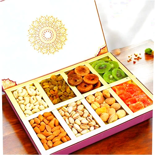 Ghasitaram Gifts Diwali Dryfruits Fusion 8 Part Assorted Dryfruit Box