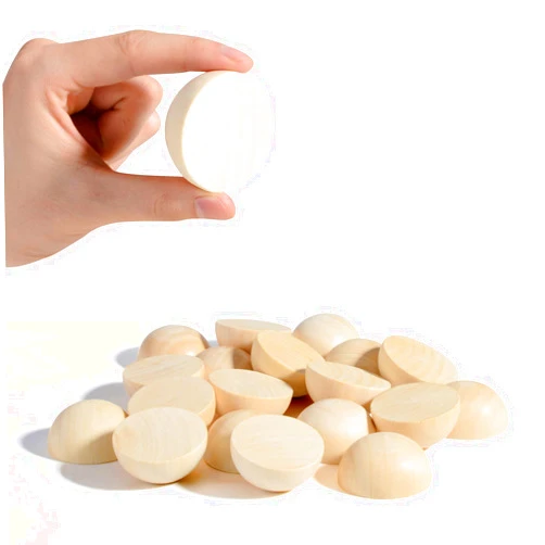 Ourtroness Split Wood Balls 2 inch Half Wooden Balls 50mm Unfinished Half Wooden Beads for Crafts and Art Supplies (50PCS)