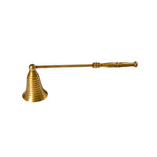 YIORYO Candle Snuffer, Candle Snuffer Extinguisher with Long Handle, Golden Brass Wick Flame Snuffer for Putting Out Candle Flame Safely