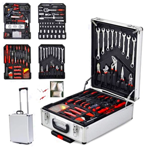 MAXMYE 799 Pcs Hand Tool Kit Wrenches Socket Auto Repair Tool Combination Package Mixed Tool Set Hand Tool Kit with Aluminum Trolley Wheeled Case