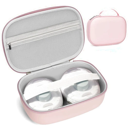 Bjabtan Breast Pumps Carrying Bag Compatible with Most of Wearable Breast Pumps, Hard Shell Wearable Breast Pump Bag with Waterproof Removable Tray, Breast Pump Storage Bag